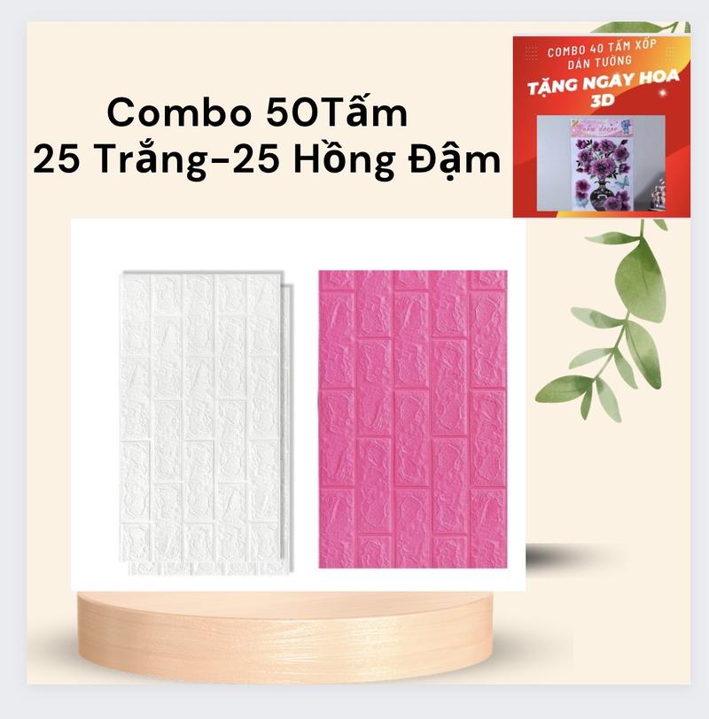 Product Introduction of Combo 50 tấm xốp dán tường đủ màu kt 70x40 ( Tặng hoa ) 18