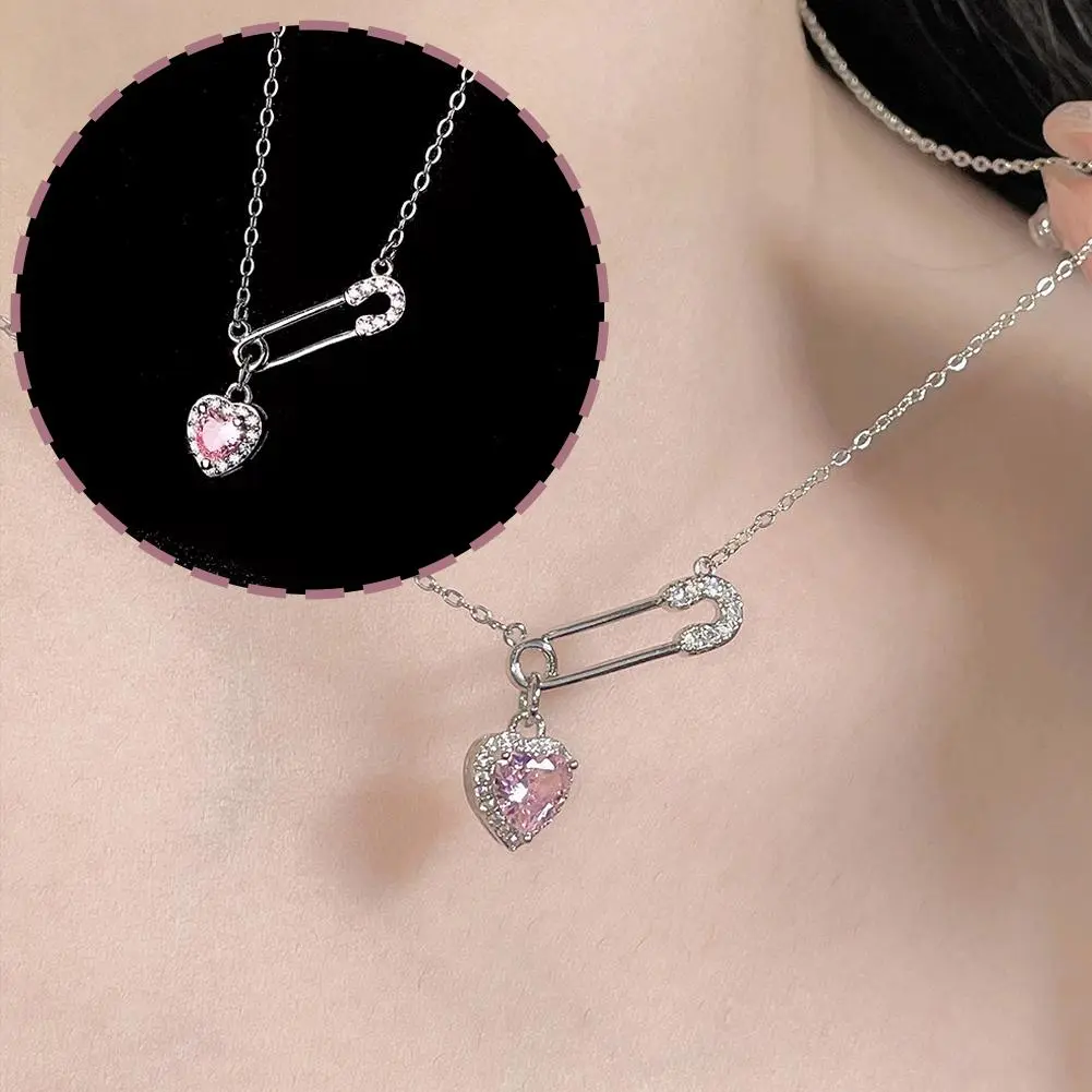 Vòng Cổ Mặt Dây Chuyền Tình Yêu, Kẹp Ghim An Toàn, Dành Cho Nữ, Dây Chuyền Xương Đòn Tua Rua Rỗng Kiểu Choker, S6R1