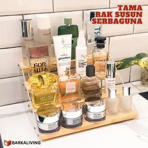 KAYOENAN Tama Rak Kayu Aesthetic Bumbu Dapur Display Parfum Storage Make up Kosmetik Action Figure Minimalis