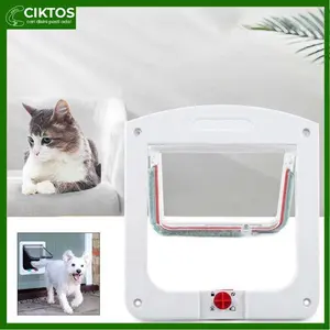 Pintu Masuk Kucing Magnetic Flap Door 4 Way Lock Pet Door