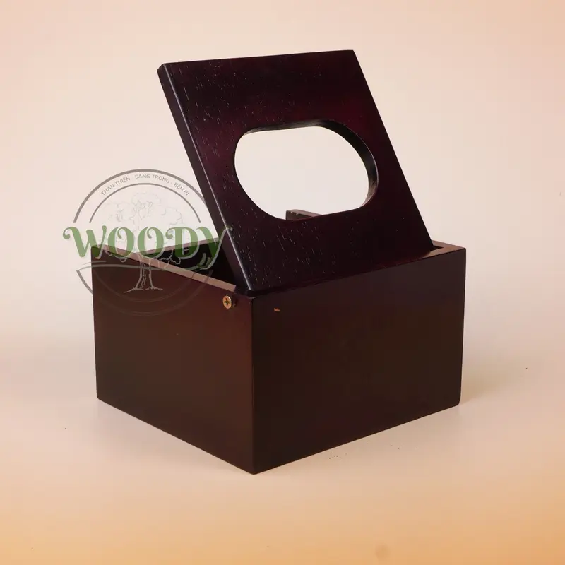 Hộp Đựng Khăn Giấy Vuông Bằng Gỗ Tần Bì Tự Nhiên - Đồ Gỗ Woody 1