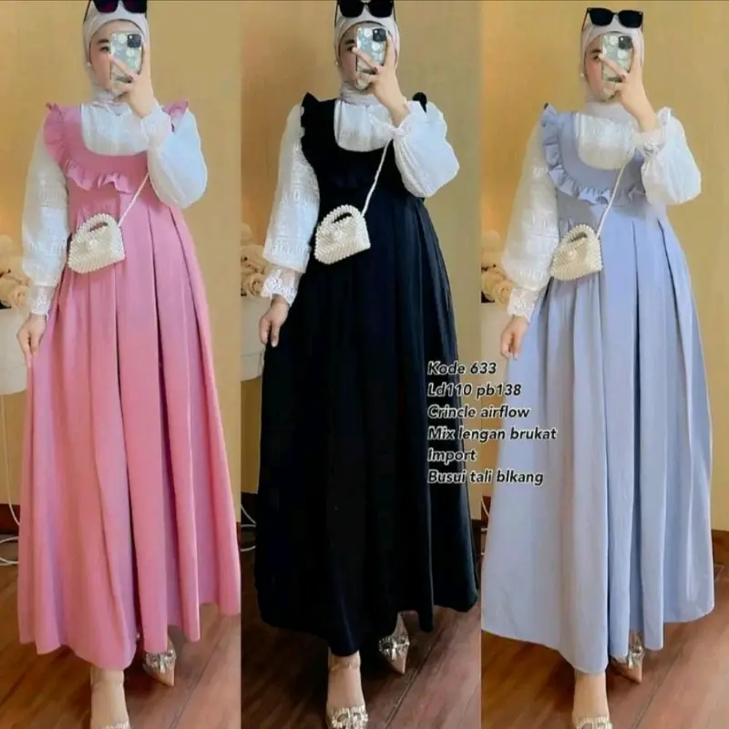 GAMIS ANGGUN MAXY Crinkle mix brokat 0