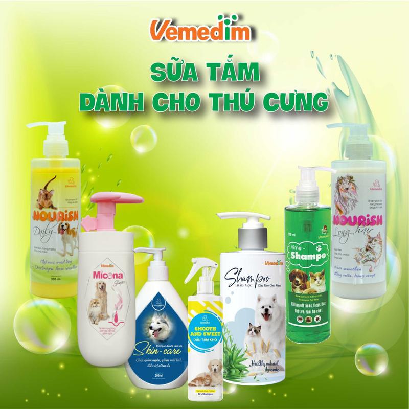 Vemedim Shampoo Nourish long hair - Sữa tắm cho chó, mèo lông dài, protein nuôi dưỡng bộ lông từ sâu bên trong, Chai 300ml 7