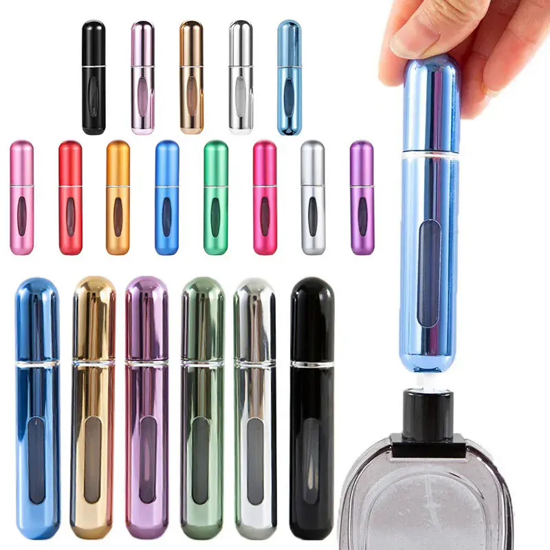 Bình Xịt Nước Hoa Cầm Tay Mini, Có Sẵn Trong 10ml Và 5ml, Được Làm Bằng Nhôm, Thích Hợp Cho Du Lịch, Bình Đựng Bơm Tự, Lọ Đổ Đầy Trực Tiếp Phía Dưới, Dụng Cụ Rỗng Mỹ Phẩm