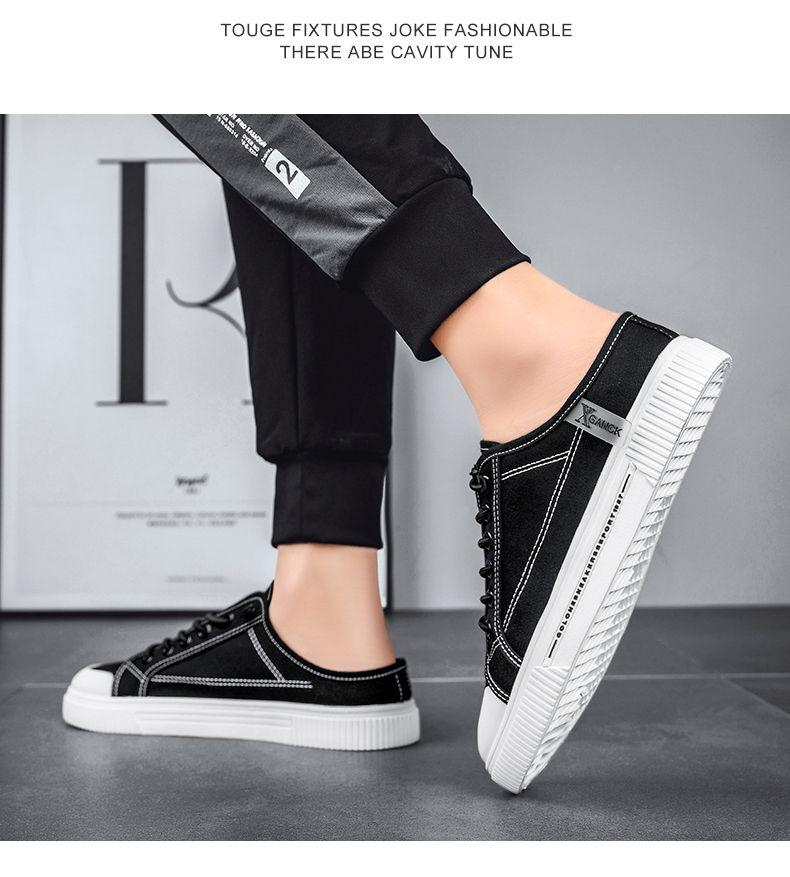 Product Introduction of 2025 [628 Positive Reviews] [Factory Direct Sale] Men's Canvas Shoes Summer No Heel Board Shoes Casual Half Slippers Trendy Shoes Lazy One-Step Men's Shoes 21
