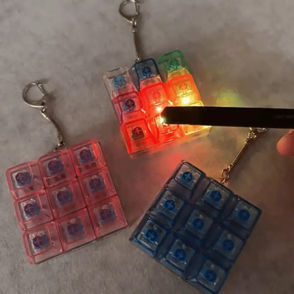 Compact 9 Keys LED Keyboard Key Toy Colorful Keycap LED Light ...