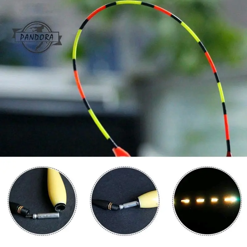 Pelampung Pancing Anti Badai Elektrik Kayu dengan Lampu LED, Panjang 35 cm 1