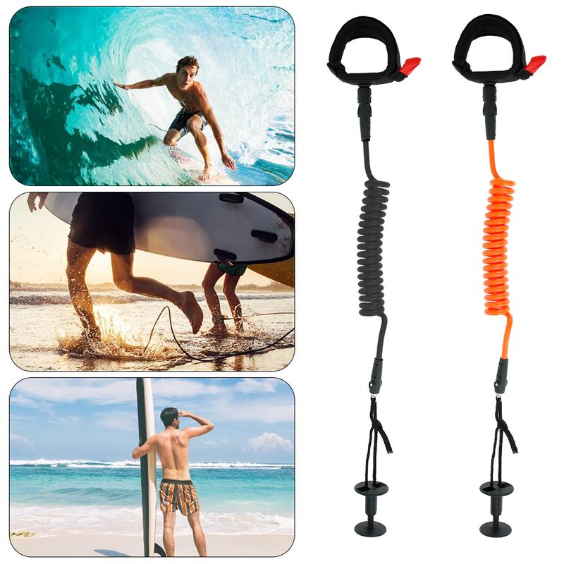 Product Introduction of 5 FT Surfboard Leash Stand Up Paddle Board Leg Rope Wrist Strap Coiled Rope Surfboards Replacement TPU Safe Water Sports Accessories for Paddleboard Shortboard Longboard (Black Orange) je22R 17