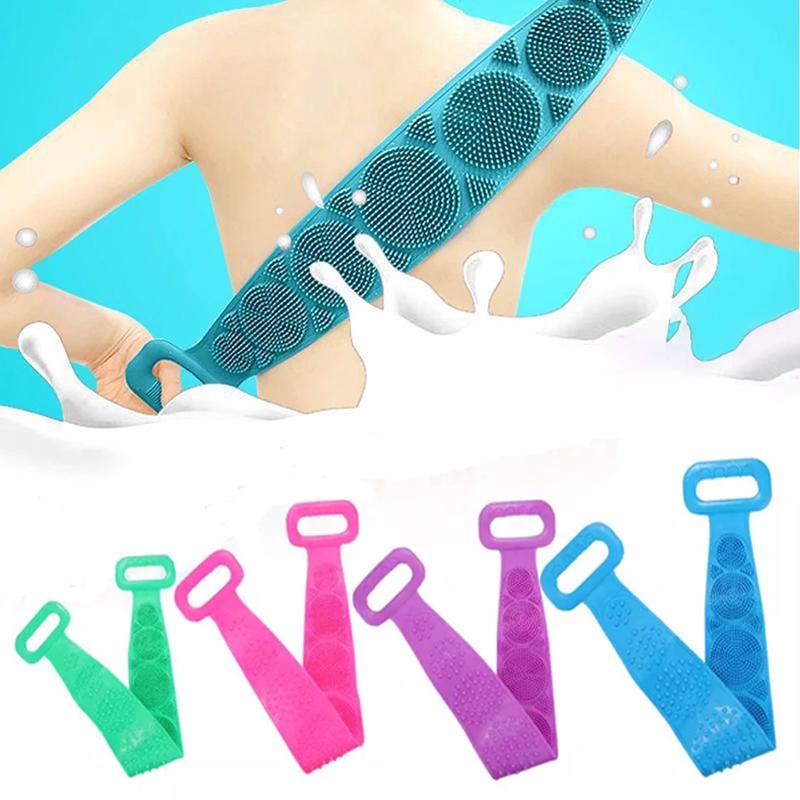 Product Introduction of Body Silicone Brush Scrub Body Exfoliating Sponge Brush Bathroom Shower Back Brush Bath Scrub Clean Tool Stain Removal Bath Belt 20