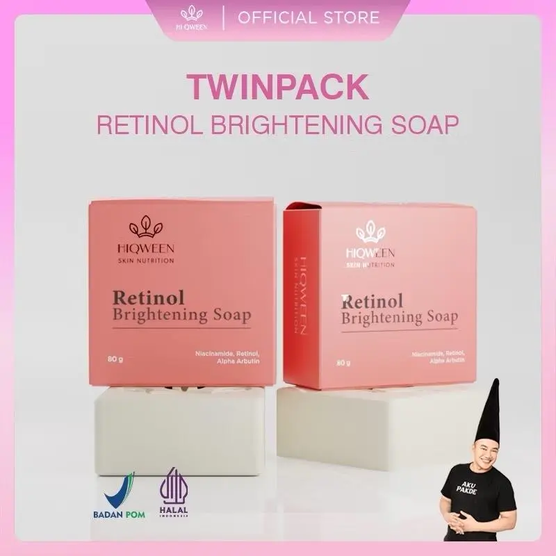 [DAPAT 2 SABUN] HIQWEEN RETINOL BRIGHTENING SOAP 80gr ~ Sabun Retinol nya Hiqween Mencerahkan