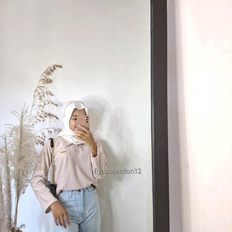 KEMEJA HORNET POLO KNIT PREMIUM KANCING Baju Kerah Nyaman Panjang 4