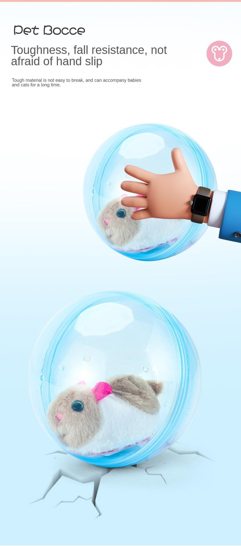 Product Introduction of New Popular Electric Rabbit Hamster Rolling Ball Playing Cat Electronic Plush Dog Cat Machine Pet Toys 7