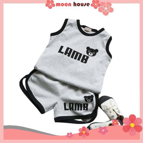 Bộ sát nách cho bé , Bộ ba lỗ cho bé trai và bé gái in hình Gấu cho bé 6-23kg 0