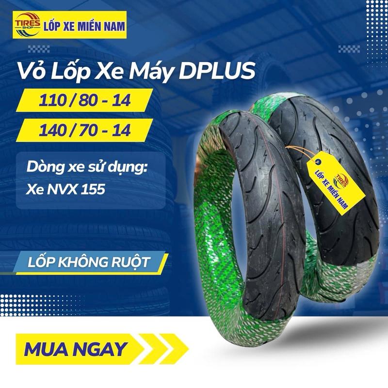 Lốp xe NVX không ruột Dplus Phụ kiện gai tia sấm sét