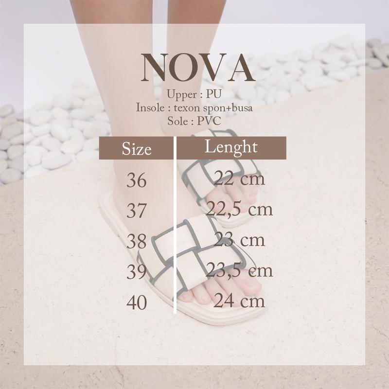 Product Introduction of Lapepa NOVA Sendal Wanita Sandal Kasual Model Slop Flat Tatakan Empuk Motif Ketupat Size 36-40 0