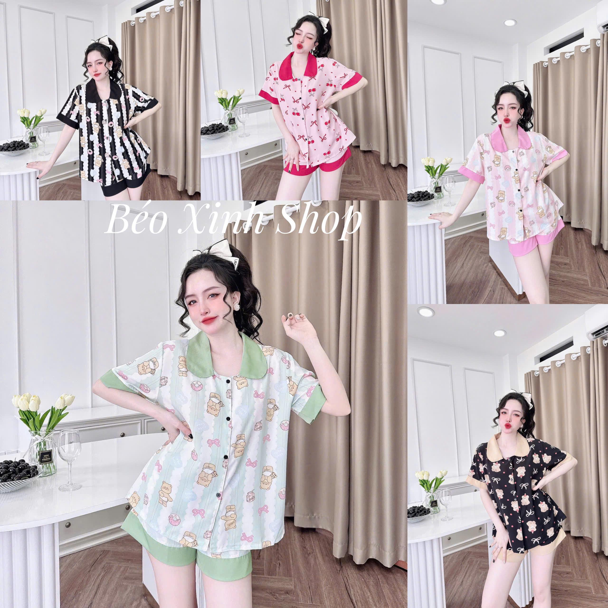 Đồ Bộ - Đồ Ngủ Quần Áo Đùi Pijama Bigsize 50-100kg Vải Lụa Nhật Lạnh Mặc Cực Thích Nữ Nhung Lịch Women Quần Ngủ - A.5031