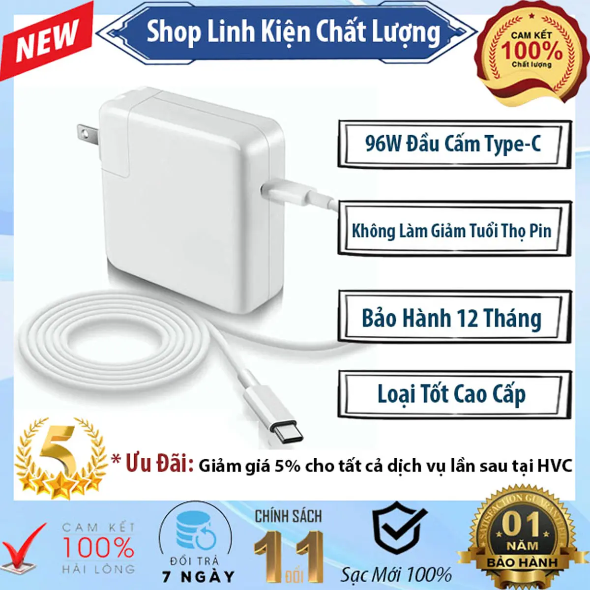 Sạc Chuẩn Type-C 96W Cho Máy Tính 16 Inch Model A2141