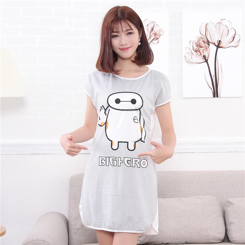 Product Introduction of Summer new cartoon variety cute women's milk silk one-piece short sleeved nightgown, home pajamas Collar Fabric 22
