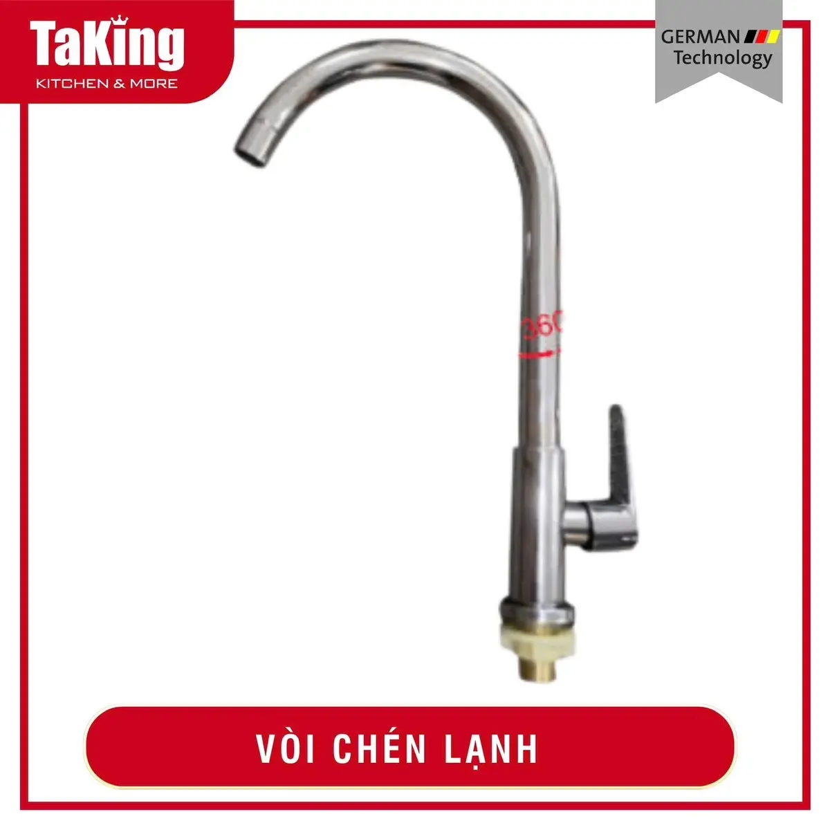 Vòi rửa chén lạnh VL 512, inox 304 không hoen ri, an toàn khi tiếp xúc TaKing