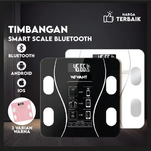 WEWANT Timbangan Bluetooth Badan Digital Smart Scale Glass Body Fat BMI Aplikasi