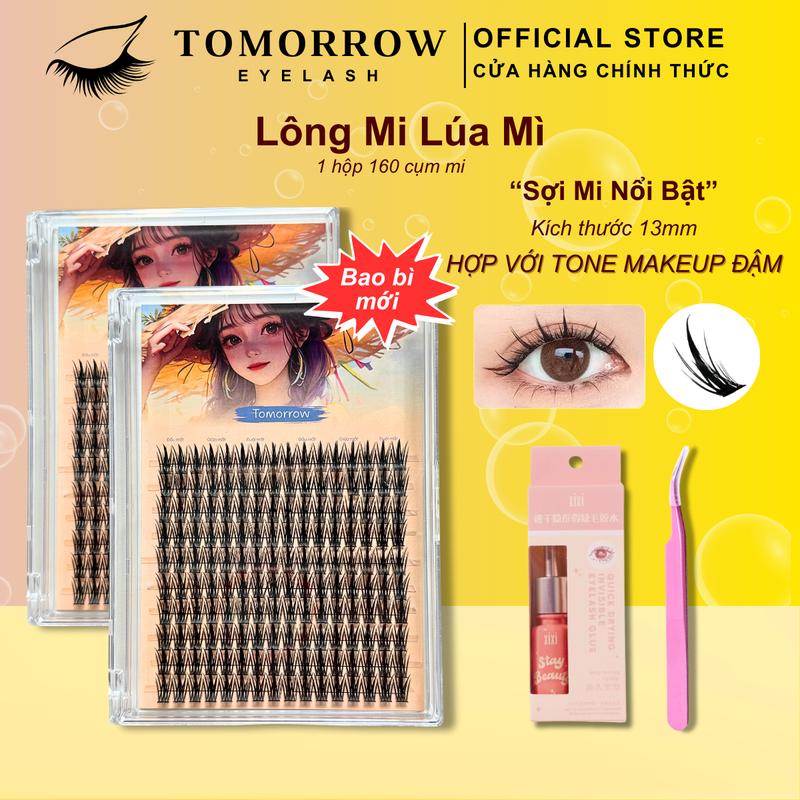 Mi Giả TOMORROW Mi LÚA MÌ CỤM ĐƠN Mi Chùm Tách Sợi Trang Điểm Cho Đôi Mắt ,Kích Thước Lông Mi 13mm Mỹ Phẩm Cosmetic Nữ Women