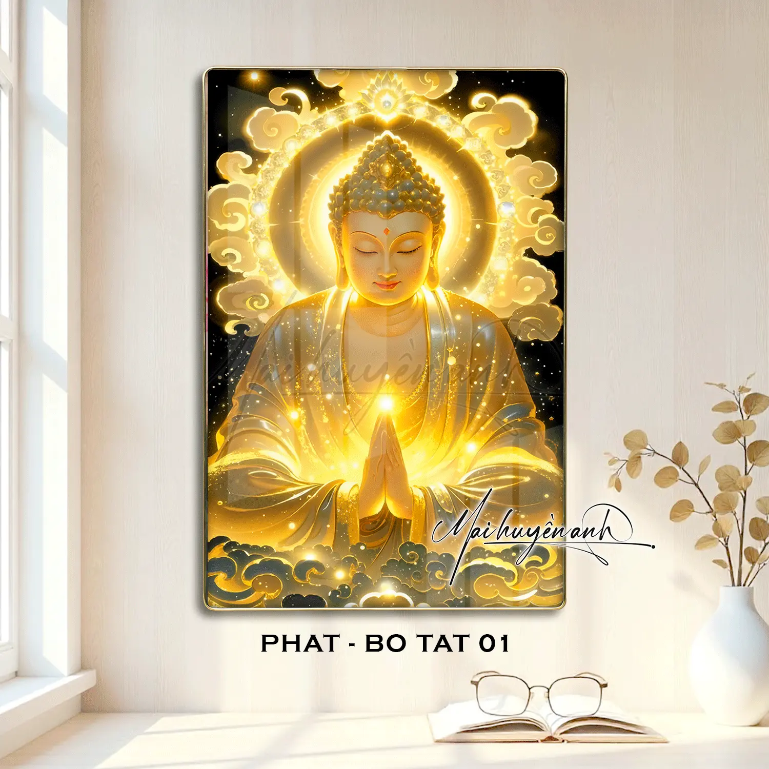 [TRANH PHẬT GIÁO] - Tráng gương cao cấp - Phật Thích Ca, Bồ Tát, Phật Quan Âm - [Mai Huyền Anh] Tranh Phật Giáo Treo Phòng Thờ, Nhà Hàng Chay, các nơi tôn nghiêm Phòng Khách, phòng thờ decor tráng trí