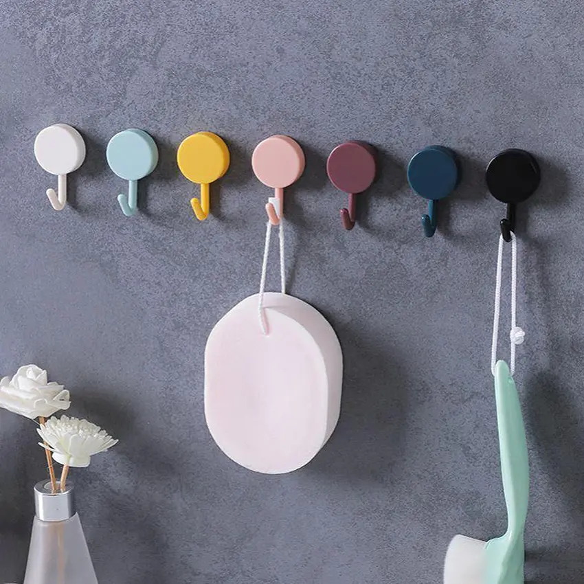 [5pcs]Colorful Stihore Holder Magic Hook Sucker Kitchen Bathroom Toilet Wall Sticky Hanger Nailless hl11876 Raya 2023 Metal Organiser