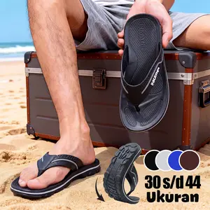 INKAYNI sandal teplek import sandal karet pria dewasa empuk sandal slop pria sepatu pria Sandal Kekinian Sandal Jepit Distro Sandal Slop Cowok Super Empuk Elastis tebal full karet Anti Licin Anti bau ringan Size30-44 EVA karet anti selip Tahan Lama Sendal
