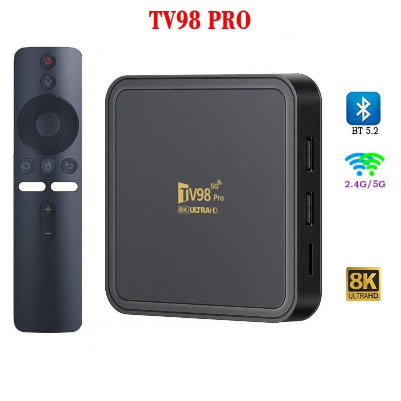  【SALE MẠNH Android TV Box Tv98 Pro 8K Crack  ATV 14 Giọng Nói Tiếng Việt 300 Kênh + Youtube Miễn Phí Trọn Đời 