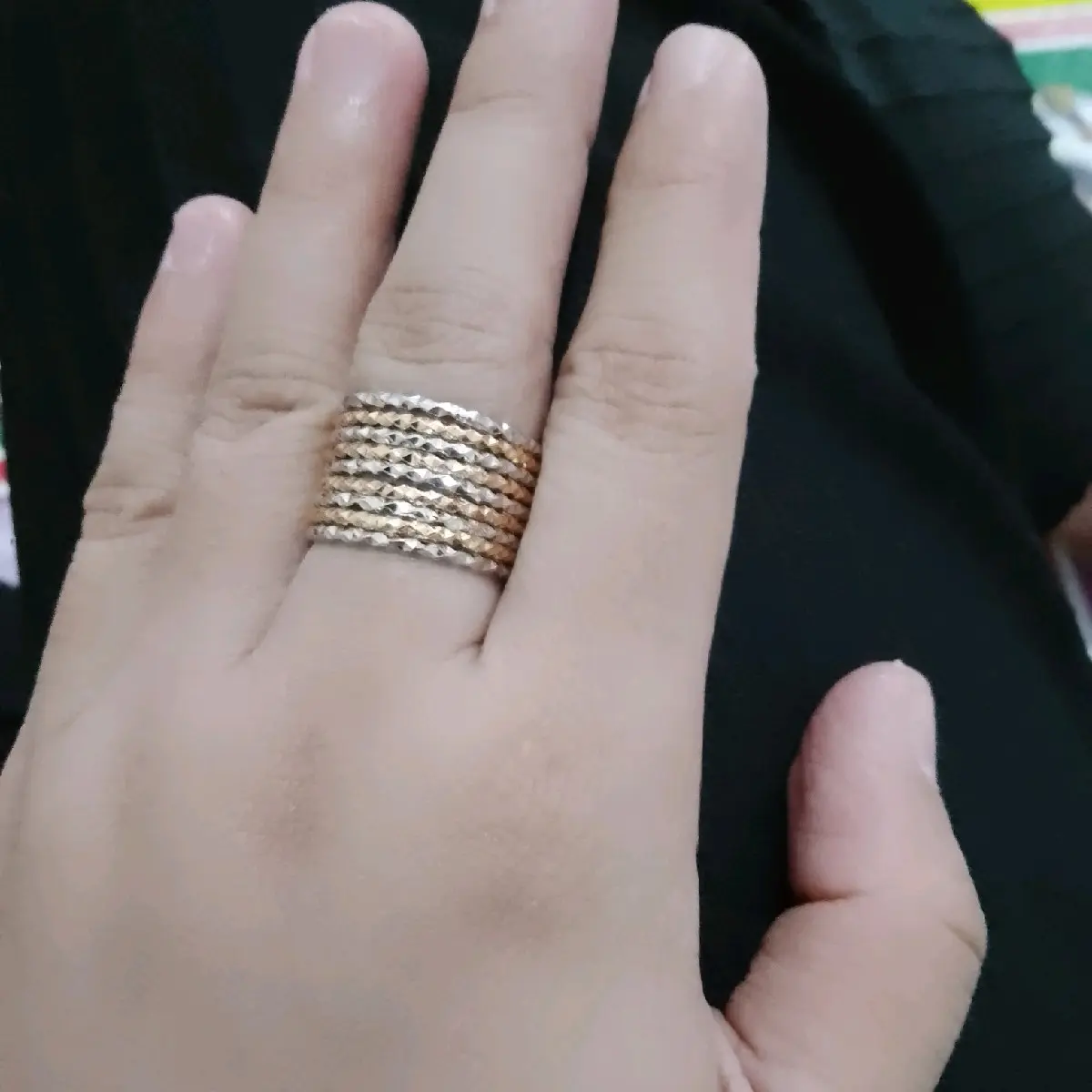 Cincin Keroncong motif ukir warna warni jj Gold