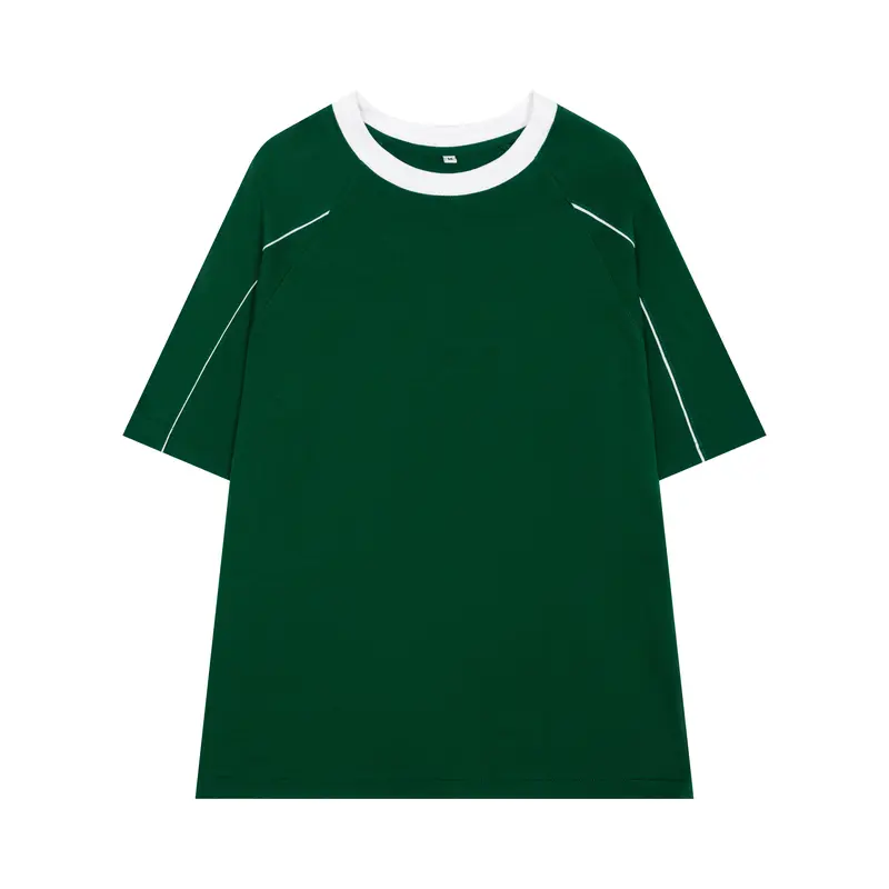 Áo thun unisex phối viền 5 màu chất vải cotton 2 chiều dày dặn ATPD82 Menswear Nam Top Cổ Tròn Voi Màu Đen Màu Nâu 4