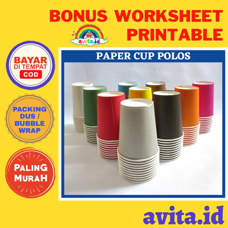 avita.id Paper Cup Warna Warni Polos Gelas Kertas Pesta Kopi - Shop ...
