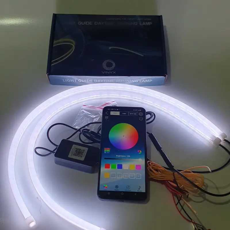 Lampu LED DRL Alis Flexibel WRGB APP 30 60 cm Welcome + RGB Matrix Mobil Motor Vinyx 30cm 60cm Selang Sein 8
