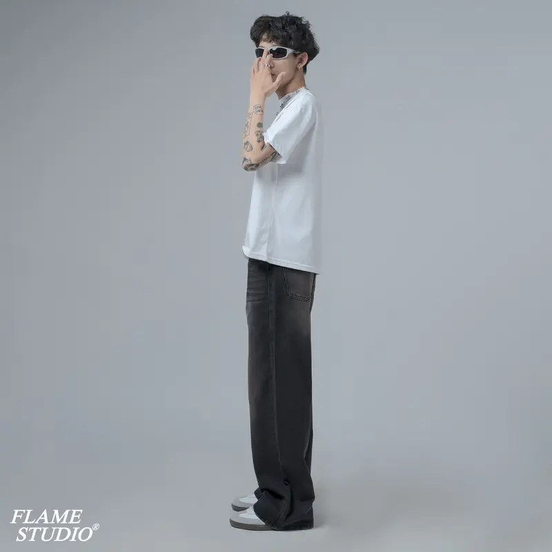 “ BLACK FADE “ BAGGY DENIM - Quần Baggy Nam Màu Đen Bạc Menswear jeans  suong 3