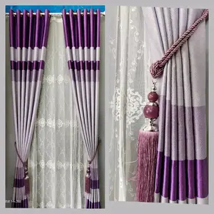 Gorden Blackout Import Motif Pelangi Ungu, Tirai Pintu Dan Jendela Terlaris Tali Gorden Kain gorden  bahan curtain hordeng  jendela