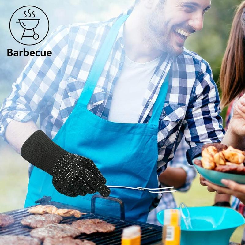 Heat Resistant Silicone Barbecue Glove, 1 Count Non-slip Grilling Glove, Travel Accessories, Household Long Kitchen Oven Glove for Baking, Cooking, Cutting 5