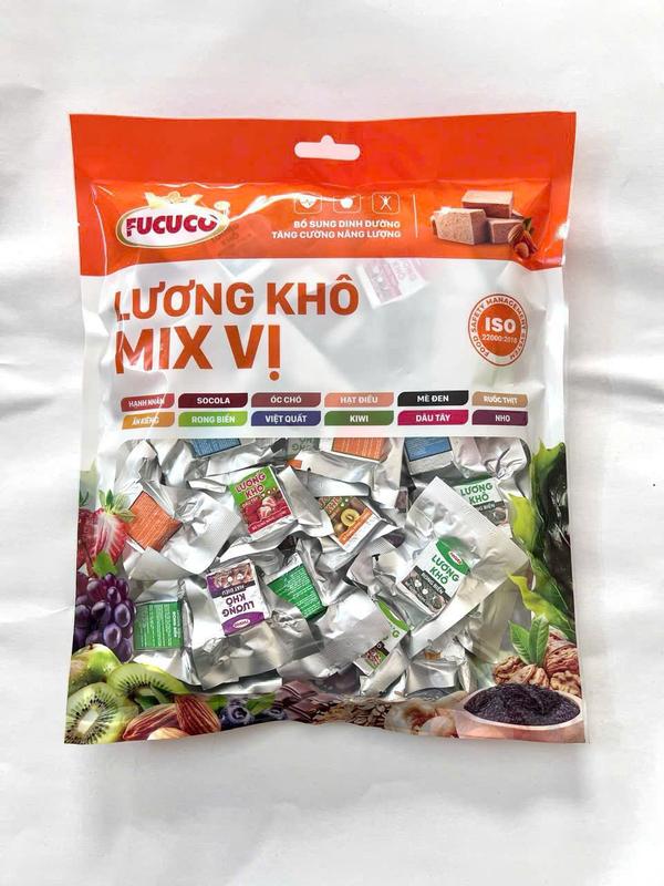 LƯƠNG KHÔ MIX VỊ 1KG FUCUCO 65 VIÊN LƯƠNG KHÔ HẠT VÀ TRÁI CÂY