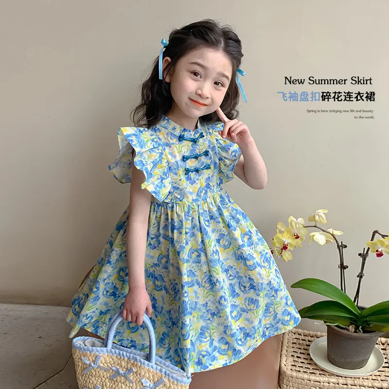 Váy Phong Cách Trung Quốc Thời Trang Mới Mùa Hè Cho Bé Gái, Cỡ Trung Bình Và Lớn, Tay Bay Phong Cách Phương Tây Cho Trẻ Em, Váy Công Chúa Hoa Phong Cách Dân Tộc áo  dài áo  dài áo  dài áo  dài việt  phục