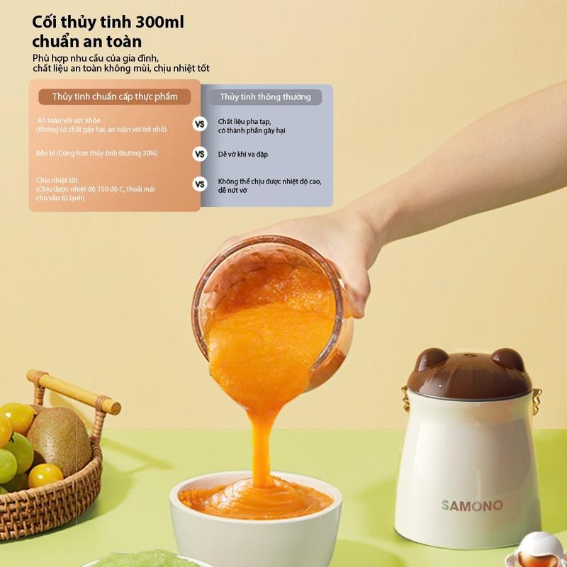 Product Introduction of Samono combo nồi hầm, nồi cháo chậm thố sứ  3 lít và máy xay ăn dặm cho bé Bảo hành 1 năm chỉ đổi không sữa 38