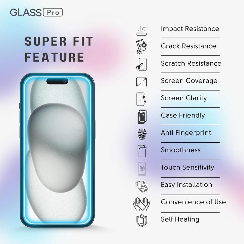 For VIVO V27 - Hybrid Glass Hydrogel Full Cover Depan Belakang Anti Gores Premium Screen Protector Glossy Glass Pro - NOT Tempered Glass Matte Anti Gores Kaca Anti Crack Privacy Easy Install Gorilla Glass Anti Static hg-clear-carbon 3