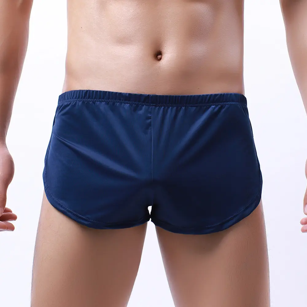 Cross-Border Foreign Trade Men's Underwear Wholesale Silky round Edge Sports Underwear Home Shorts Sexy Men Shorts