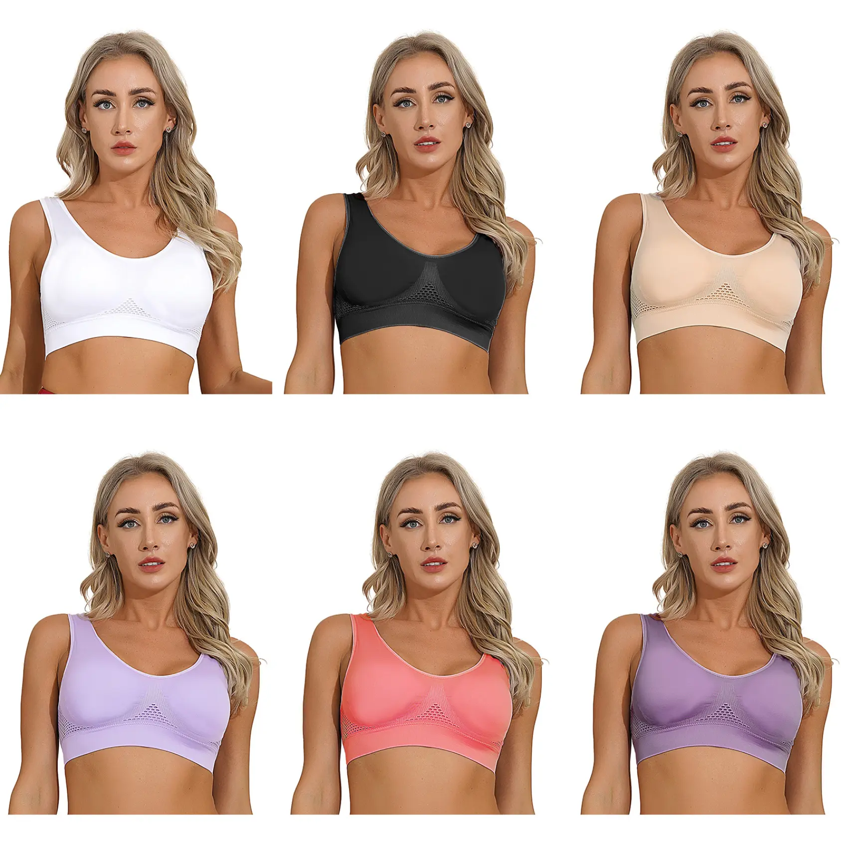 Miaeowve Womens Sports Bra Wireless Padded Bras Active Yoga Sports Bras Activity Sleep Bras Gym Activewear
