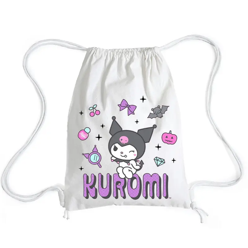 Tas Ransel Serut - Stringbag Wanita Kanvas Tebal Lucu Kece Gambar Kuromi l Digedot.Id 1