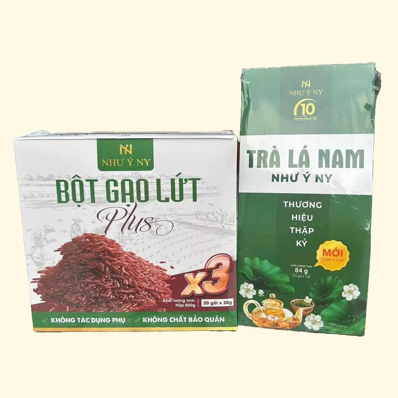 Combo Bột Gạo Lứt Plus X3 và Trà Lá Nam Như Ý Ny