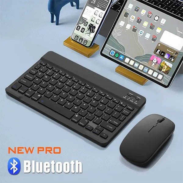 Bàn Phím Bluetooth Mini Không Dây Kèm Chuột Bàn Phím Kết Nối Điện Thoại Cho Điện Thoại Ipad Máy Tính Laptop