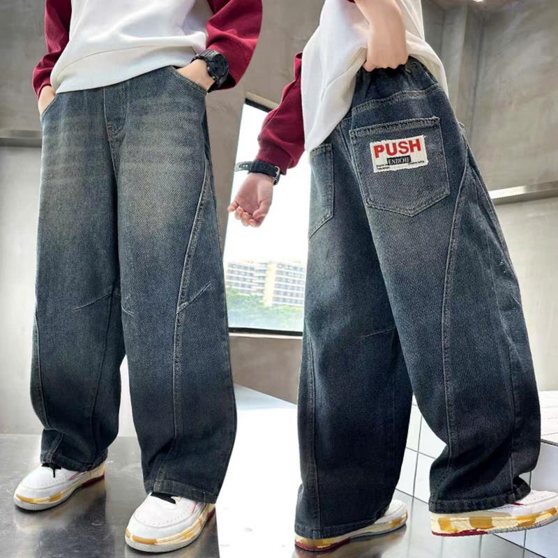 QUẦN JEAN XUÔNG PUSH + 19 + AB ĐEN CHO BÉ TRAI - FROM DÁNG XUÔNG, CẠP CHUN CO DÃN THOẢI MÁI quần dsq trẻ em nam phố lớp 5 boy