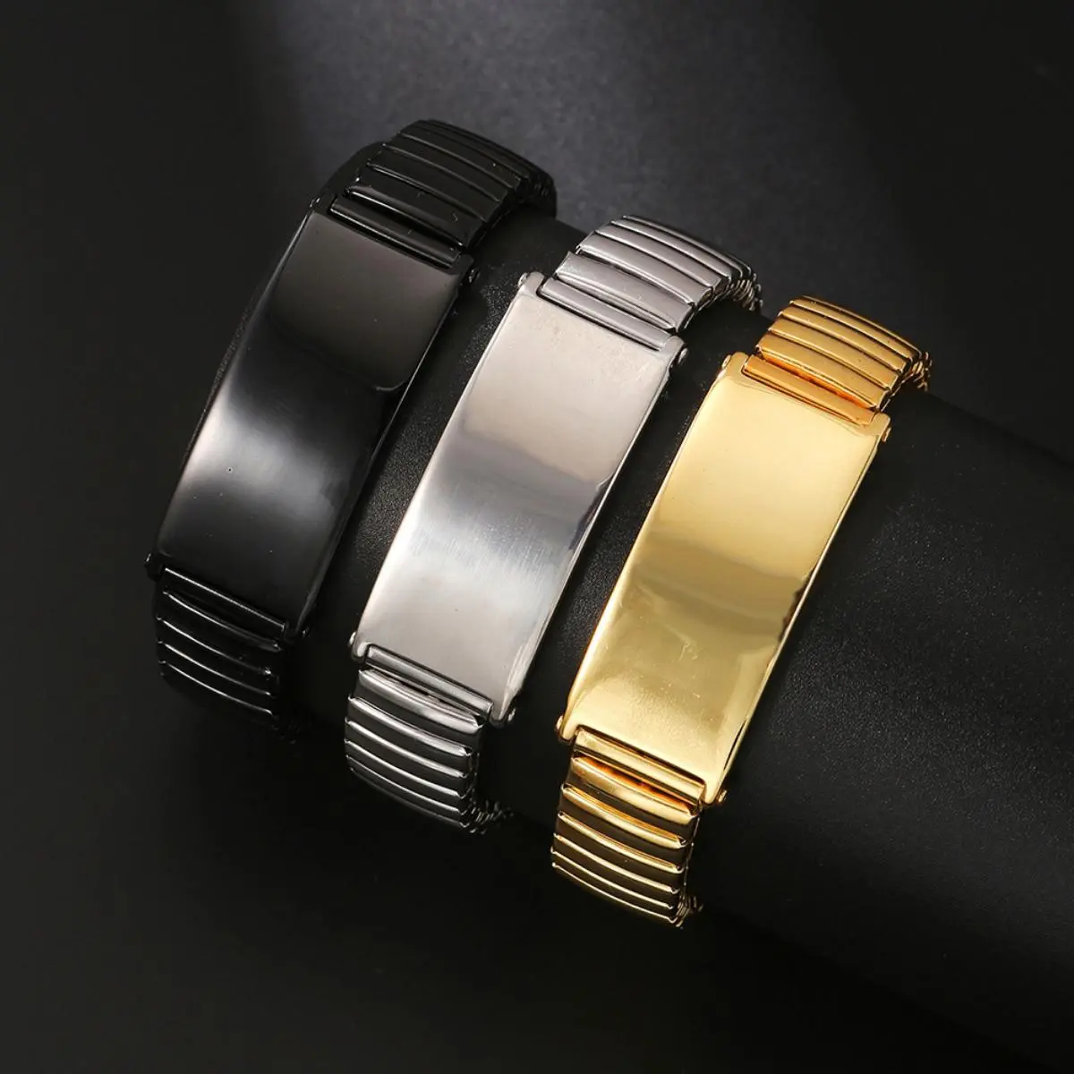 Smooth Men's Stainless Steel Bracelet Strap Style Bracelet for Men