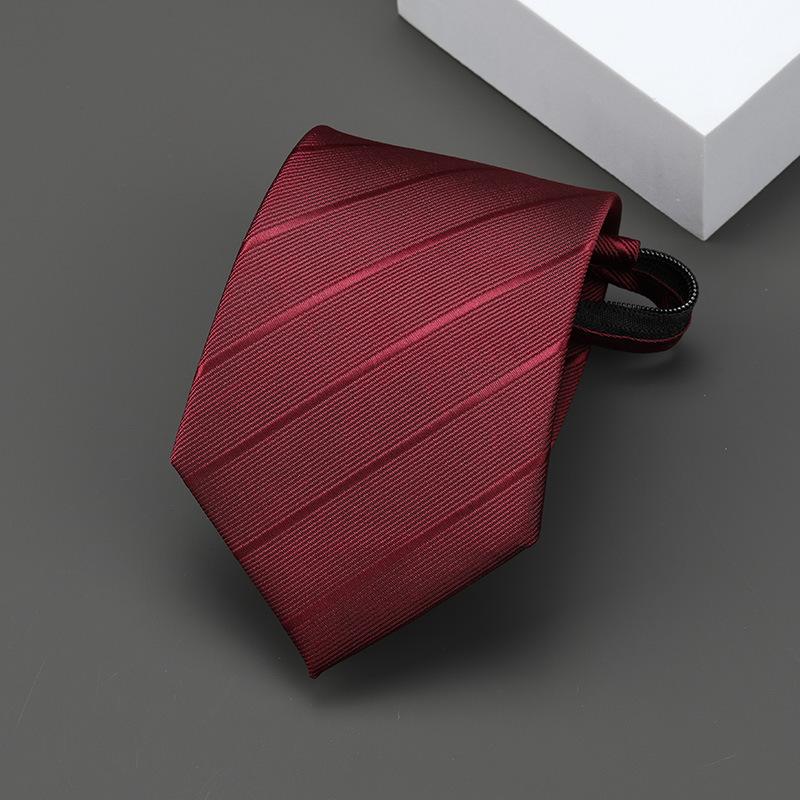 Product Introduction of Business Zipper Tie Men's and Women's Formal Wear Black Bridegroom Wedding Korean Style Narrow Lazy People No Stripes 6