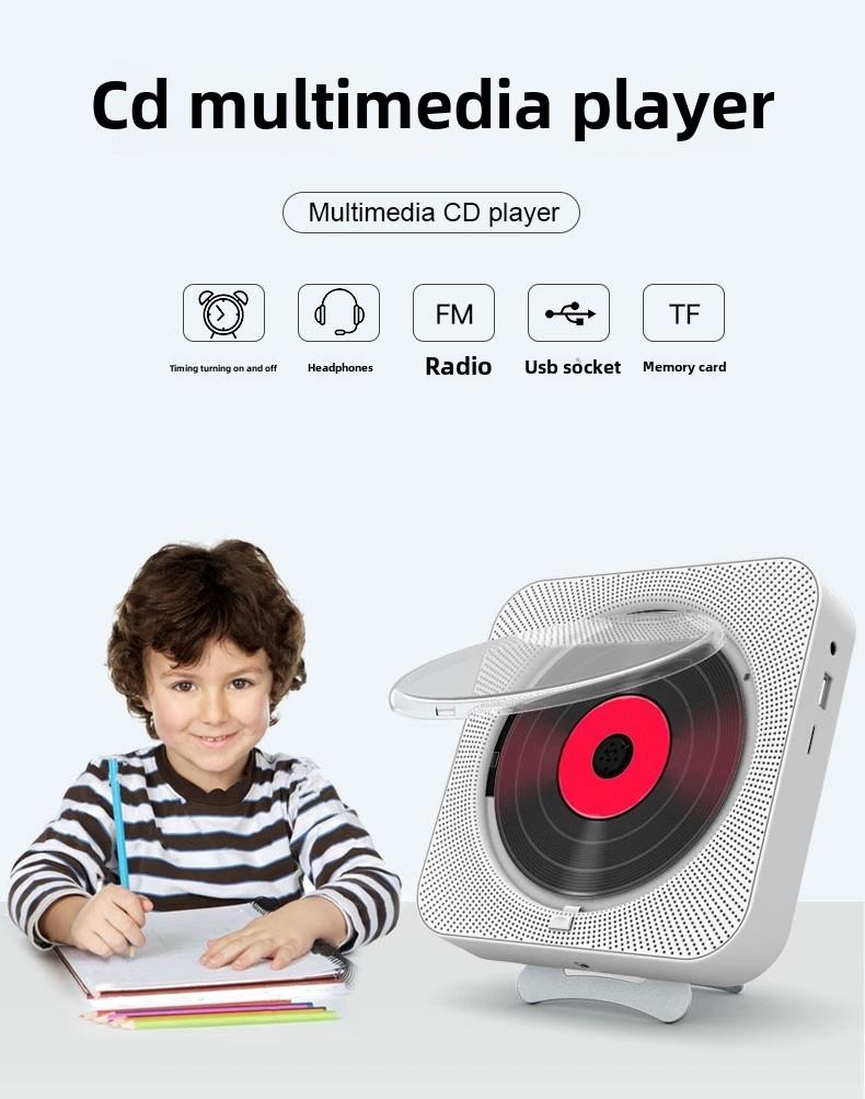 Product Introduction of Wall mounted CD player with Bluetooth remote control USB music player LED display speaker portable FM radio 0