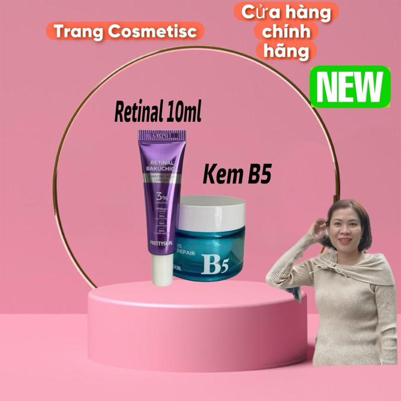 KEM B5 VÀ RETINAL 10ML Combo KEM Retinal size nhỏ 10ml Prettyskin Hàn Quốc - SKIN LÀM ĐẸP
